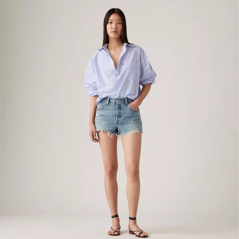 Levi's Light Blue Denim Cutoff Jean Shorts